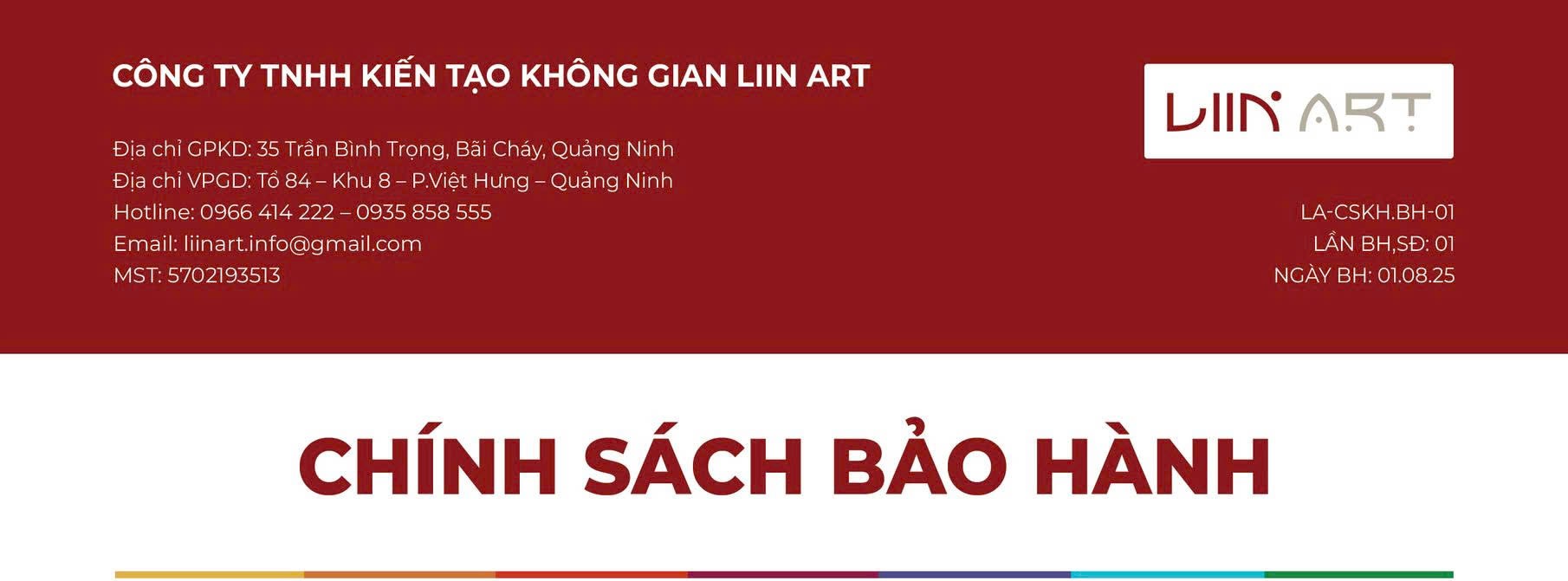 Chính Sách Bảo Hành Công Trình Liin Art – We Set The Trend
