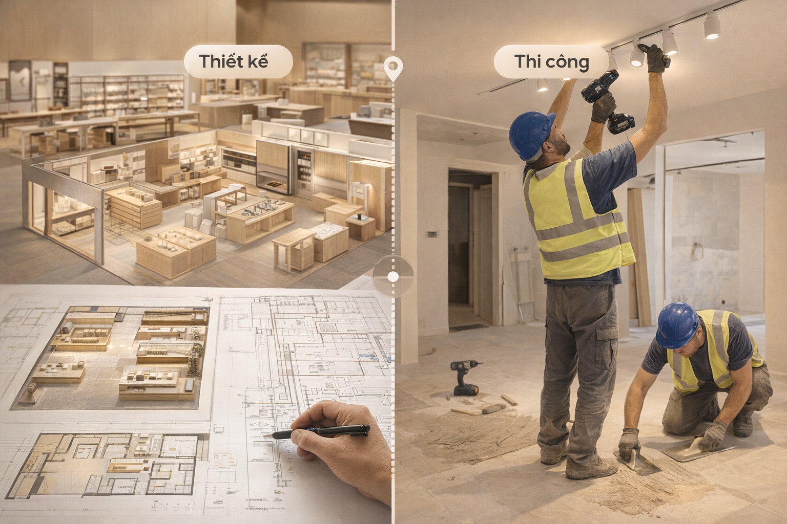 Thiết kế cửa hàng là gì? Khác gì thi công cửa hàng?